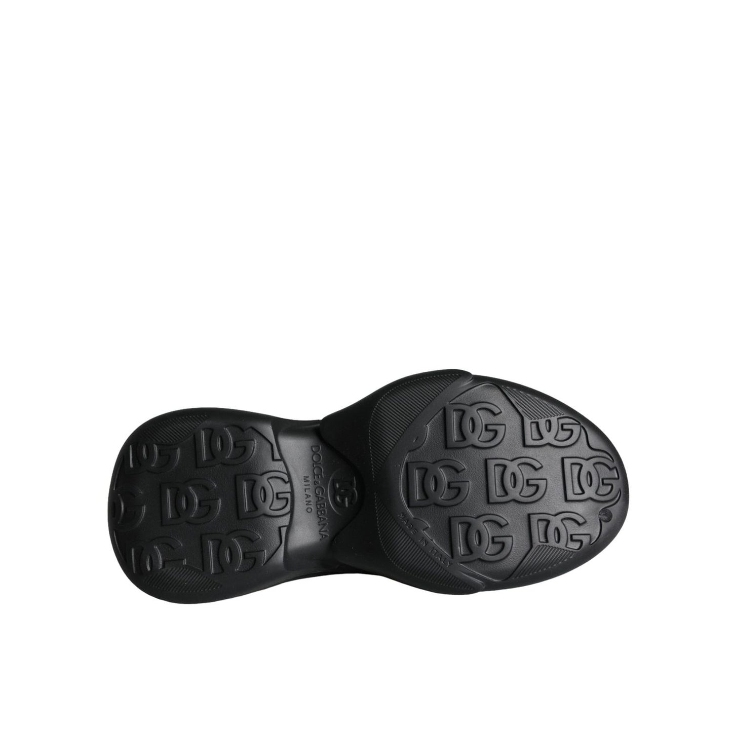 Dolce & Gabbana Black Foiled Rubber Toy Low Top Sneakers Shoes