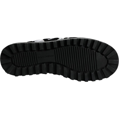 Dolce & Gabbana Black White Quilted Logo Sandals Slides Shoes