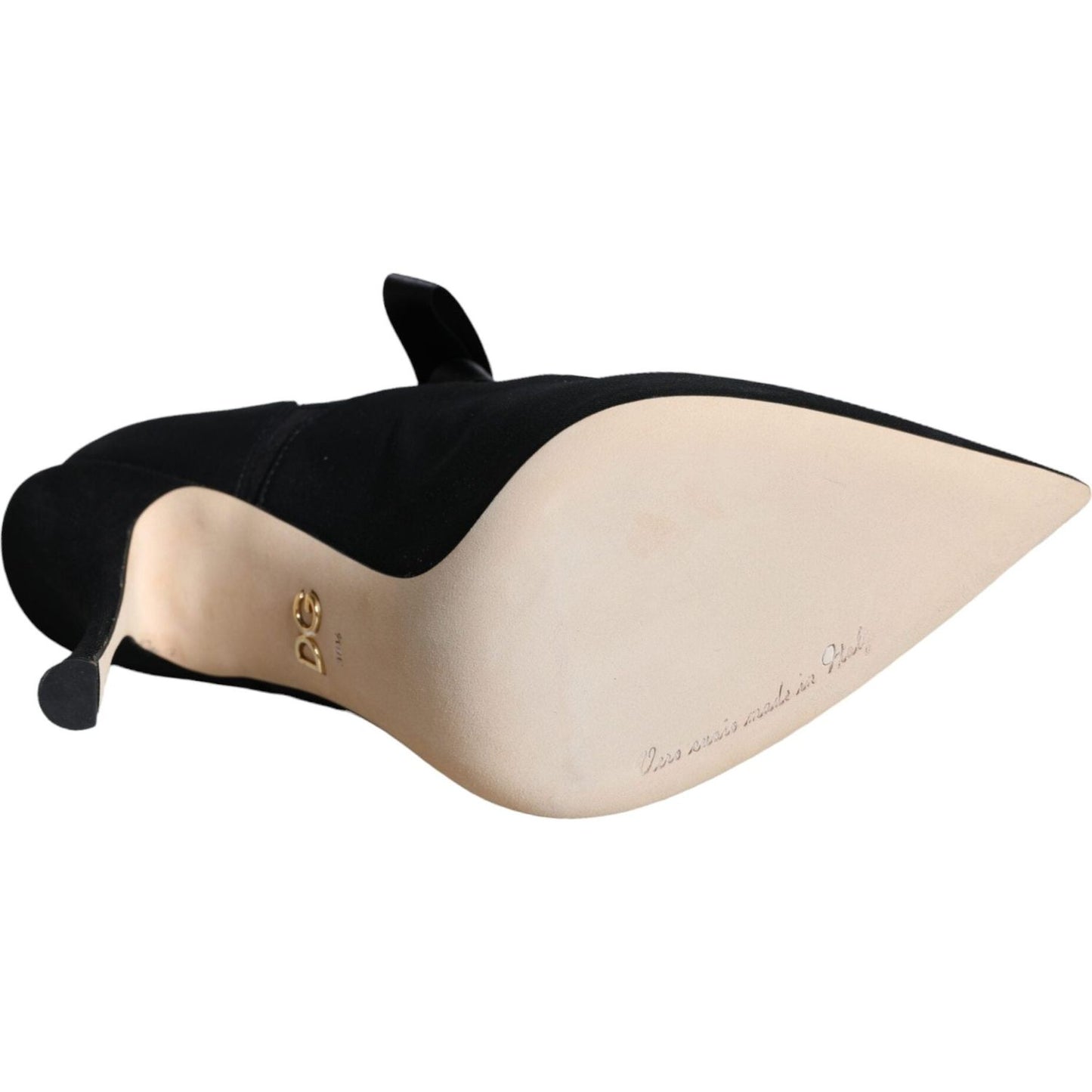 Dolce & Gabbana Black Stiletto Heels Mid Calf Boots Shoes