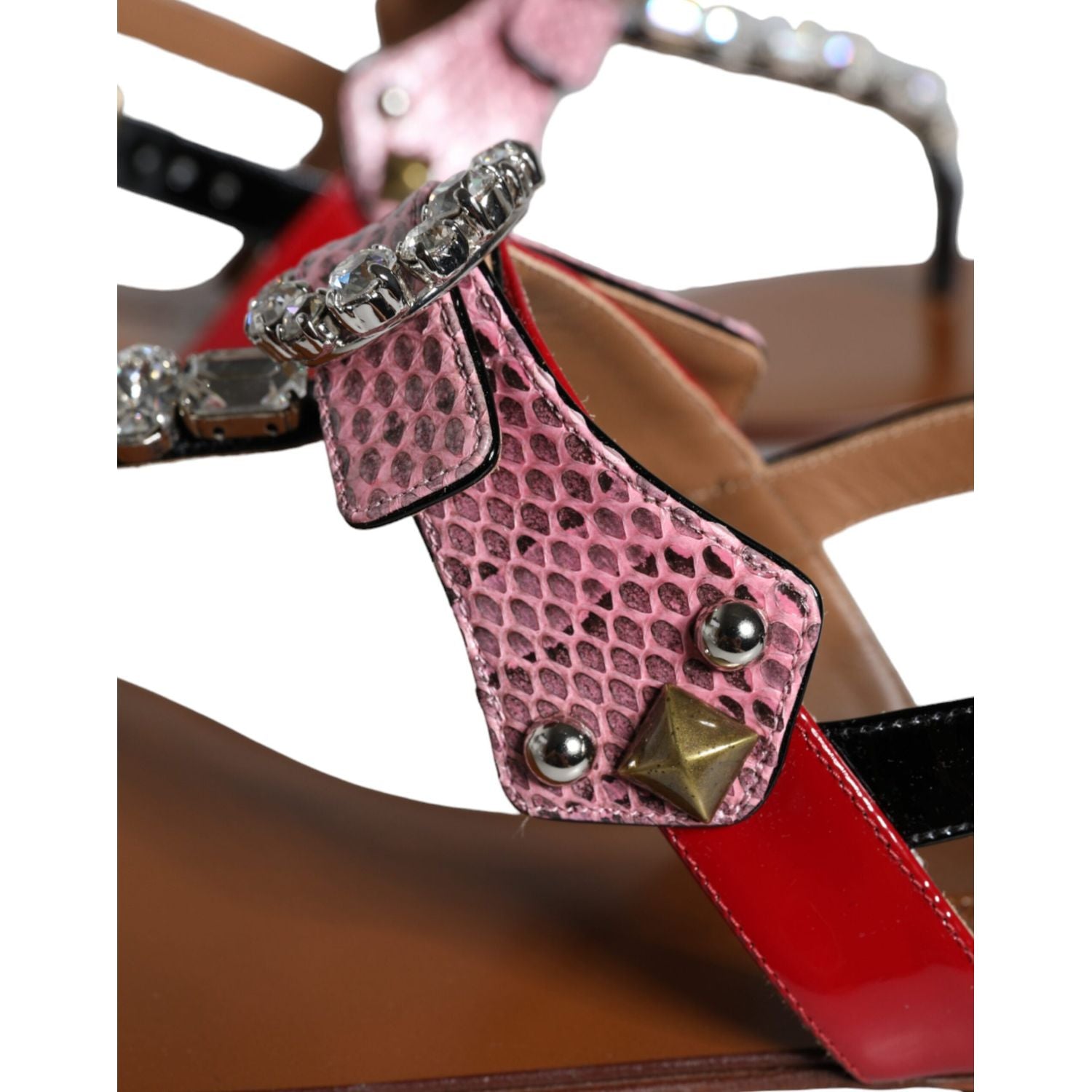 Dolce & Gabbana Multicolor Crystal Sandals Flip Flops Shoes