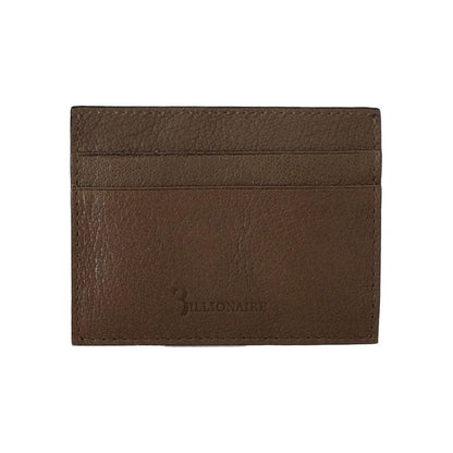 Billionaire Italian Couture Brown Leather Cardholder Wallet Wallet
