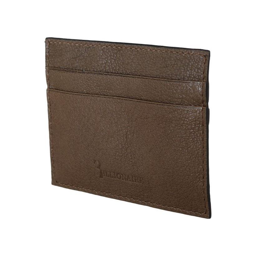Billionaire Italian Couture Brown Leather Cardholder Wallet Wallet