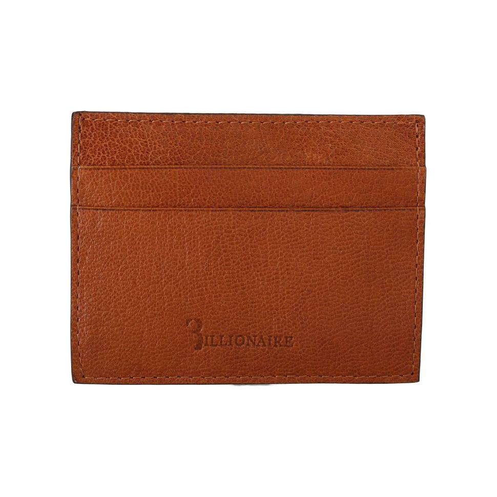 Billionaire Italian Couture Brown Leather Cardholder Wallet Wallet