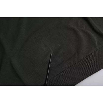 Dolce & Gabbana Green Logo Cotton Crew Neck Pullover Sweater