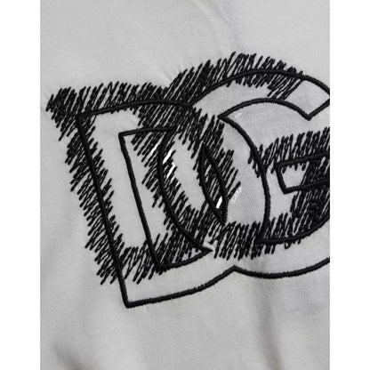 Dolce & Gabbana White Logo Round Neck Short Sleeves T-shirt