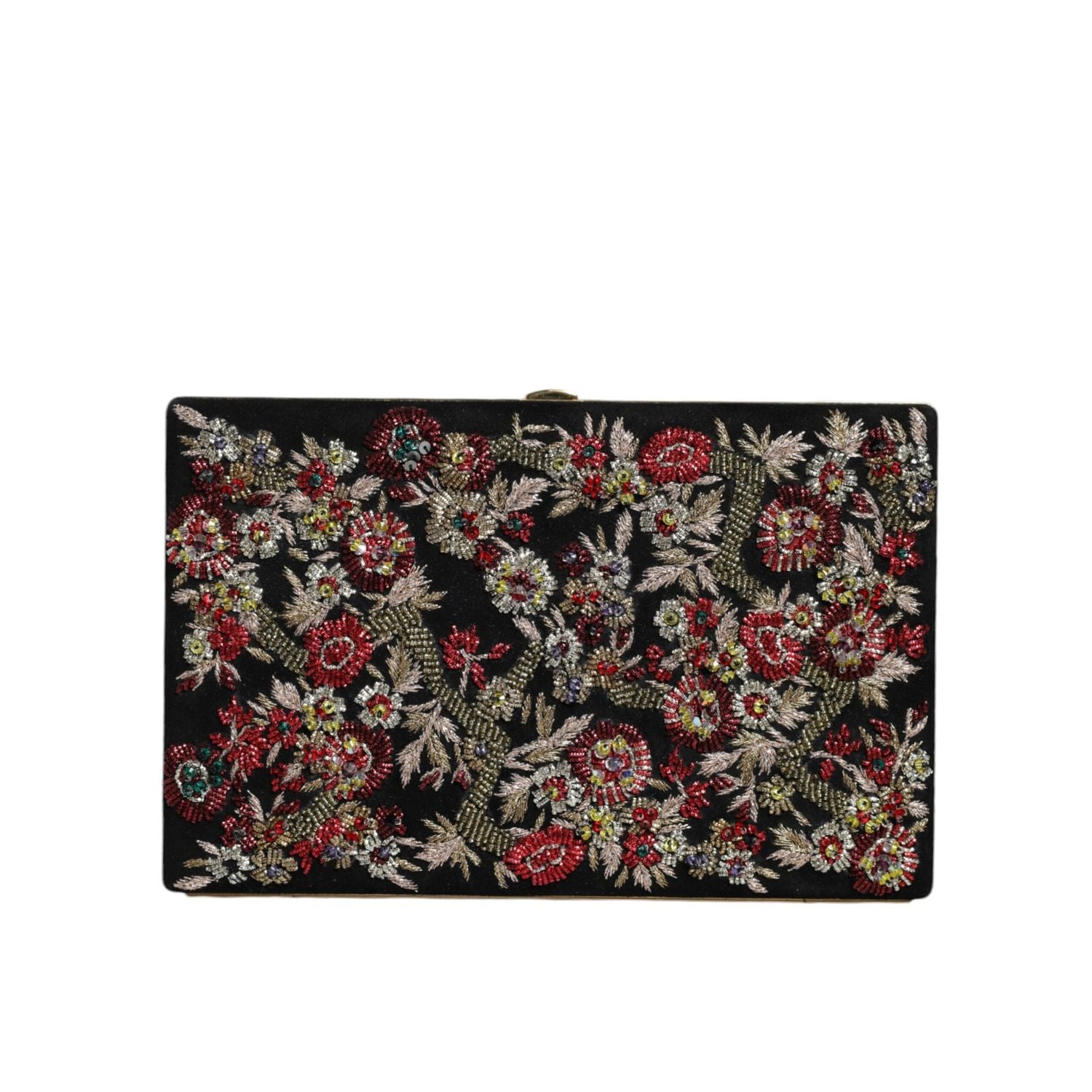 Dolce & Gabbana Multicolor Floral Gold Frame Clutch Evening Purse Bag