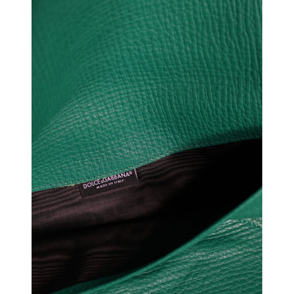 Dolce & Gabbana Green Leather Handbag Clutch Mini Purse Pouch Tablet Case
