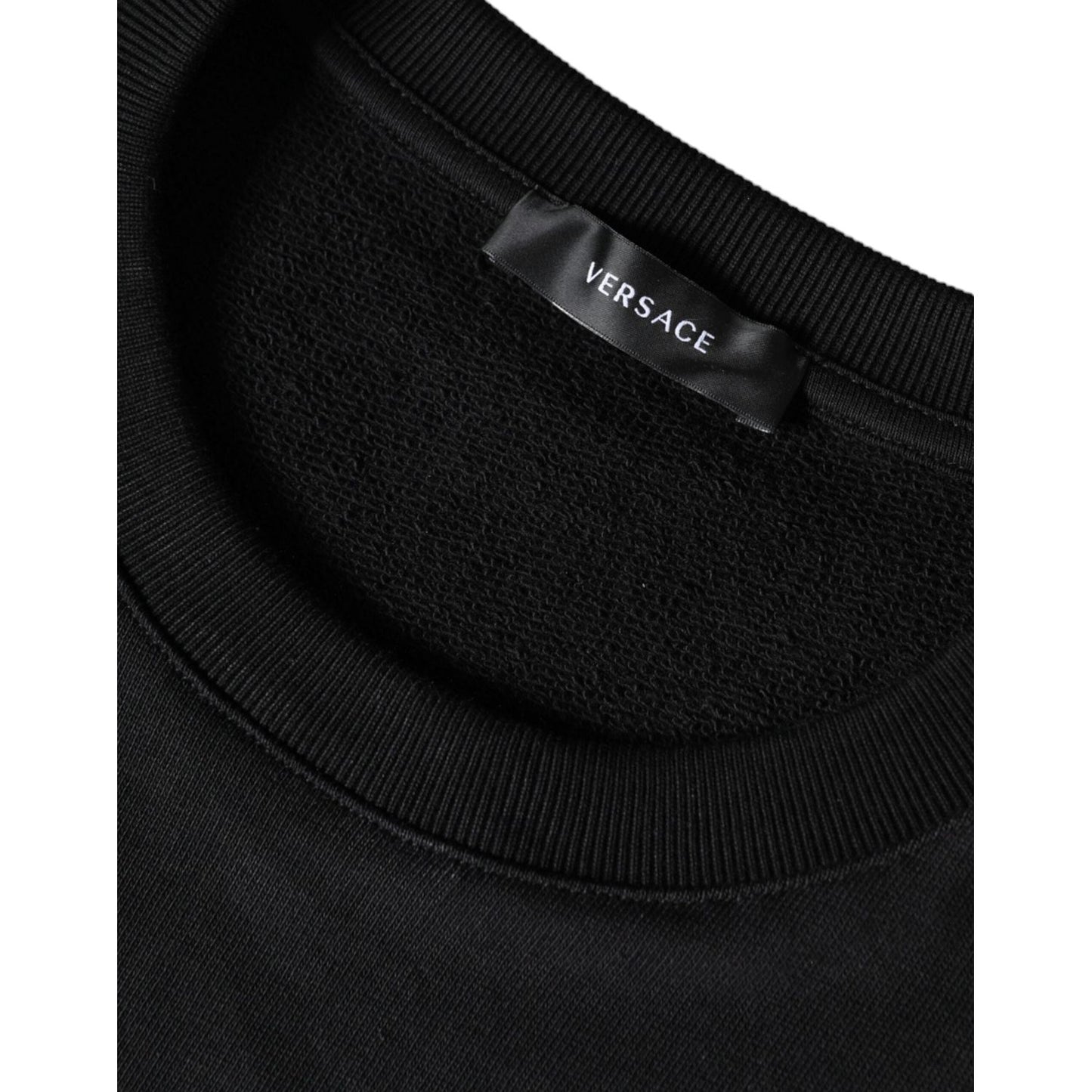 Versace Black Medusa Fleece Cotton Crew Neck Sweatshirt Sweater