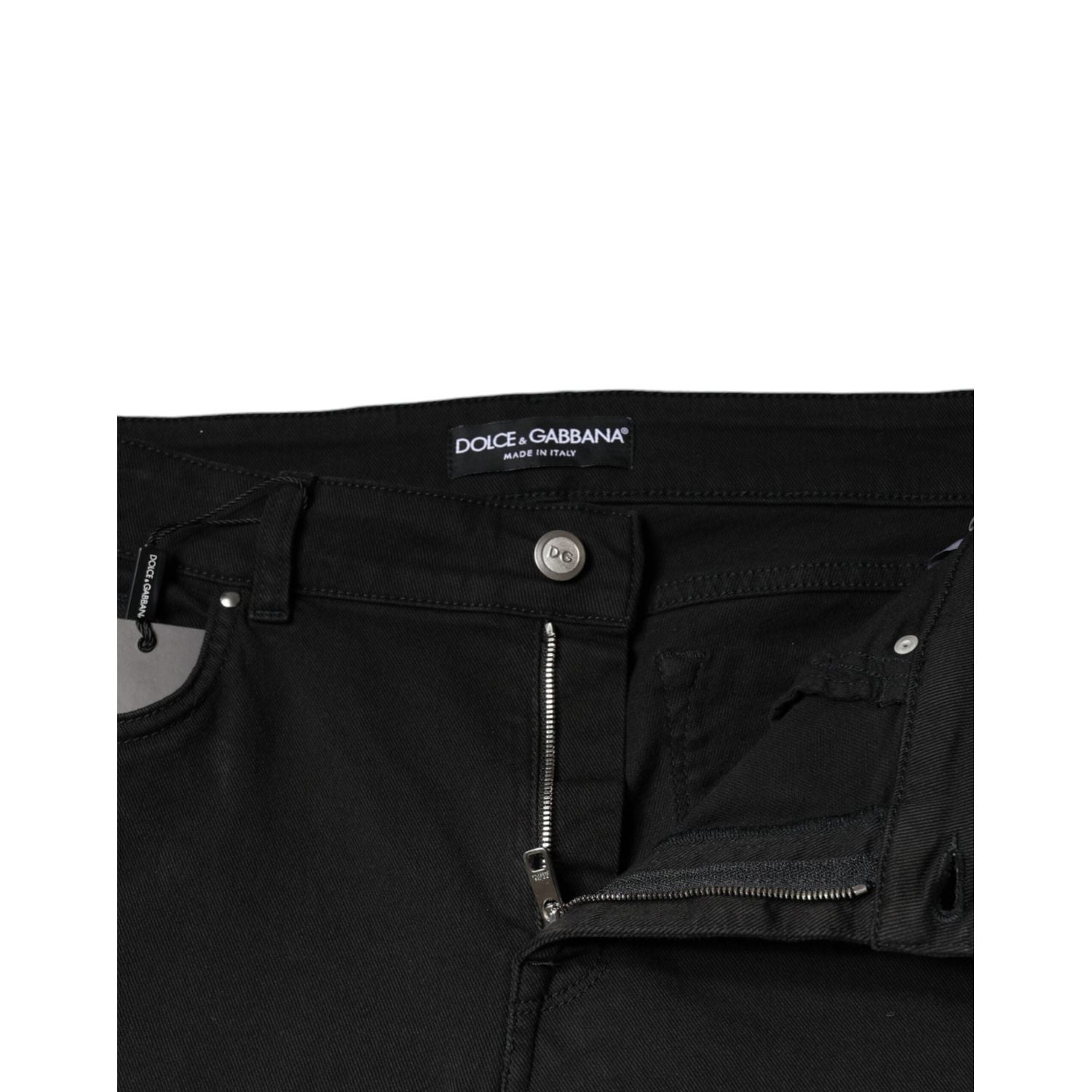 Dolce & Gabbana Black Cotton Stretch Skinny Denim Jeans