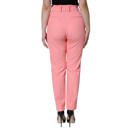 Dolce & Gabbana Rose Pink Polyester High Waist Tapered Pants