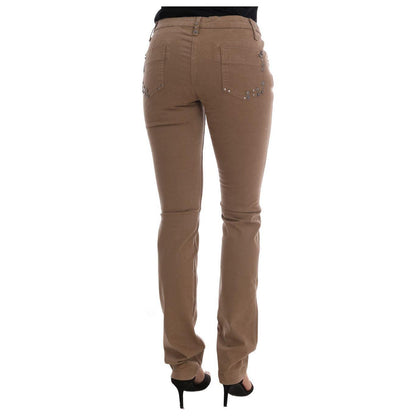 Costume National Beige Cotton Stretch Slim Fit Jeans Jeans & Pants