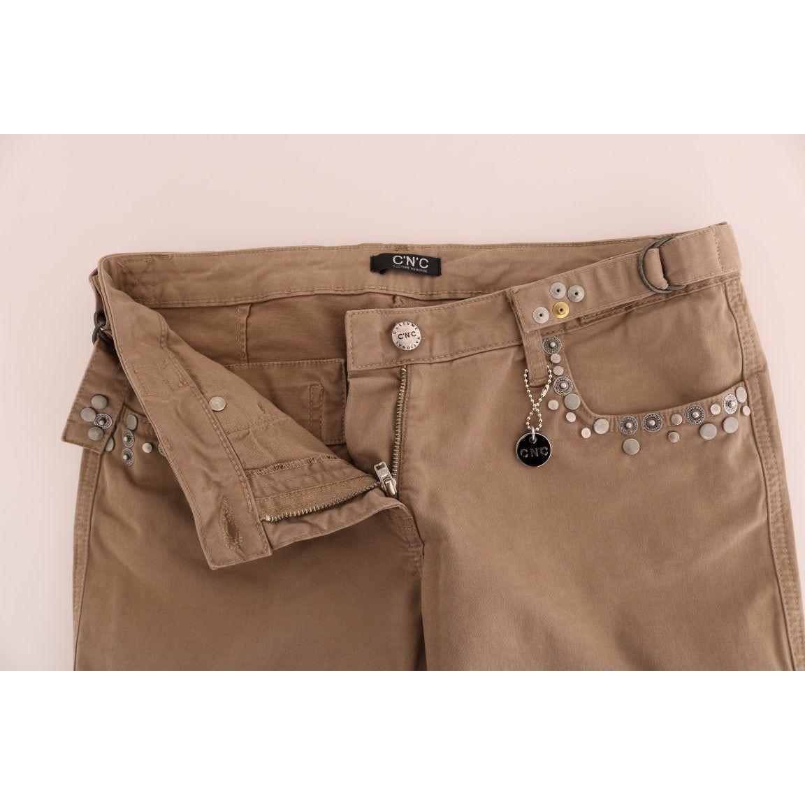 Costume National Beige Cotton Stretch Slim Fit Jeans Jeans & Pants