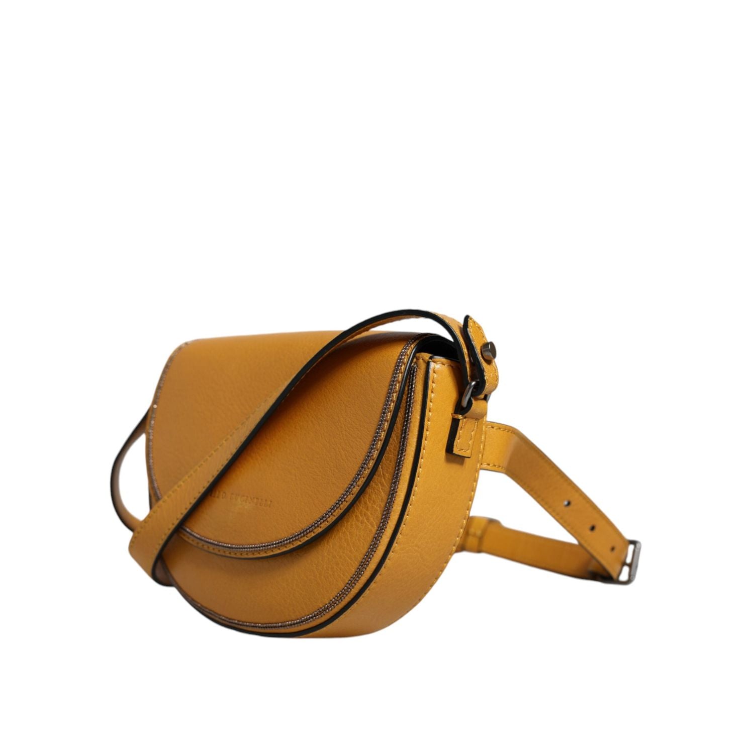 Brunello Cucinelli Light Brown Leather Logo Waist Strap Sling Bag