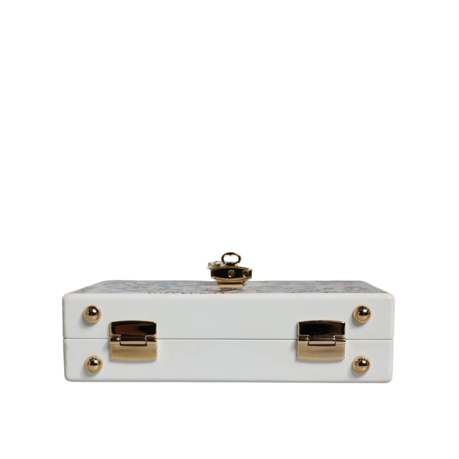 Dolce & Gabbana White Graffiti Print Clutch Crossbody Bag