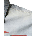 John Galliano Light Blue Printed Cotton Denim Long Sleeves Shirt
