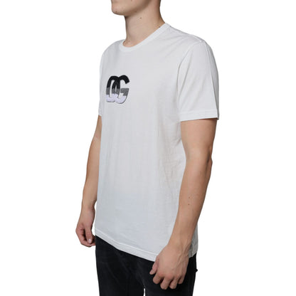 Dolce & Gabbana White Cotton DG Logo Print T-shirt
