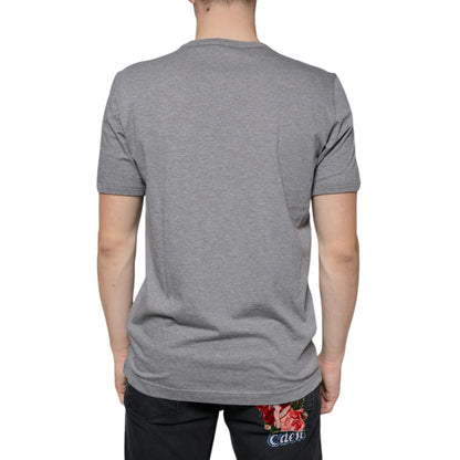 Dolce & Gabbana Gray Cotton #DGFamily Short Sleeves T-shirt