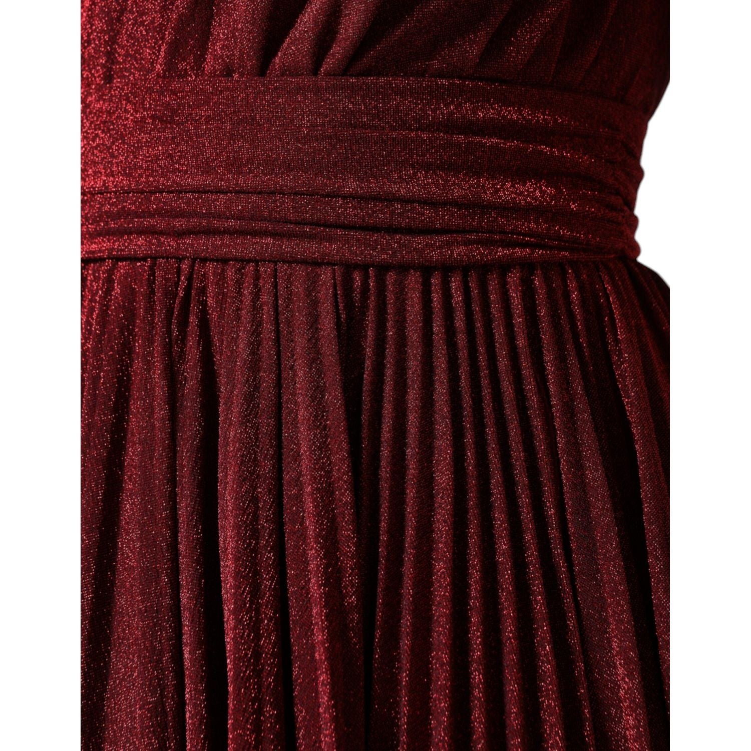 Dolce & Gabbana Red One Shoulder Pleated A-line Mini Dress