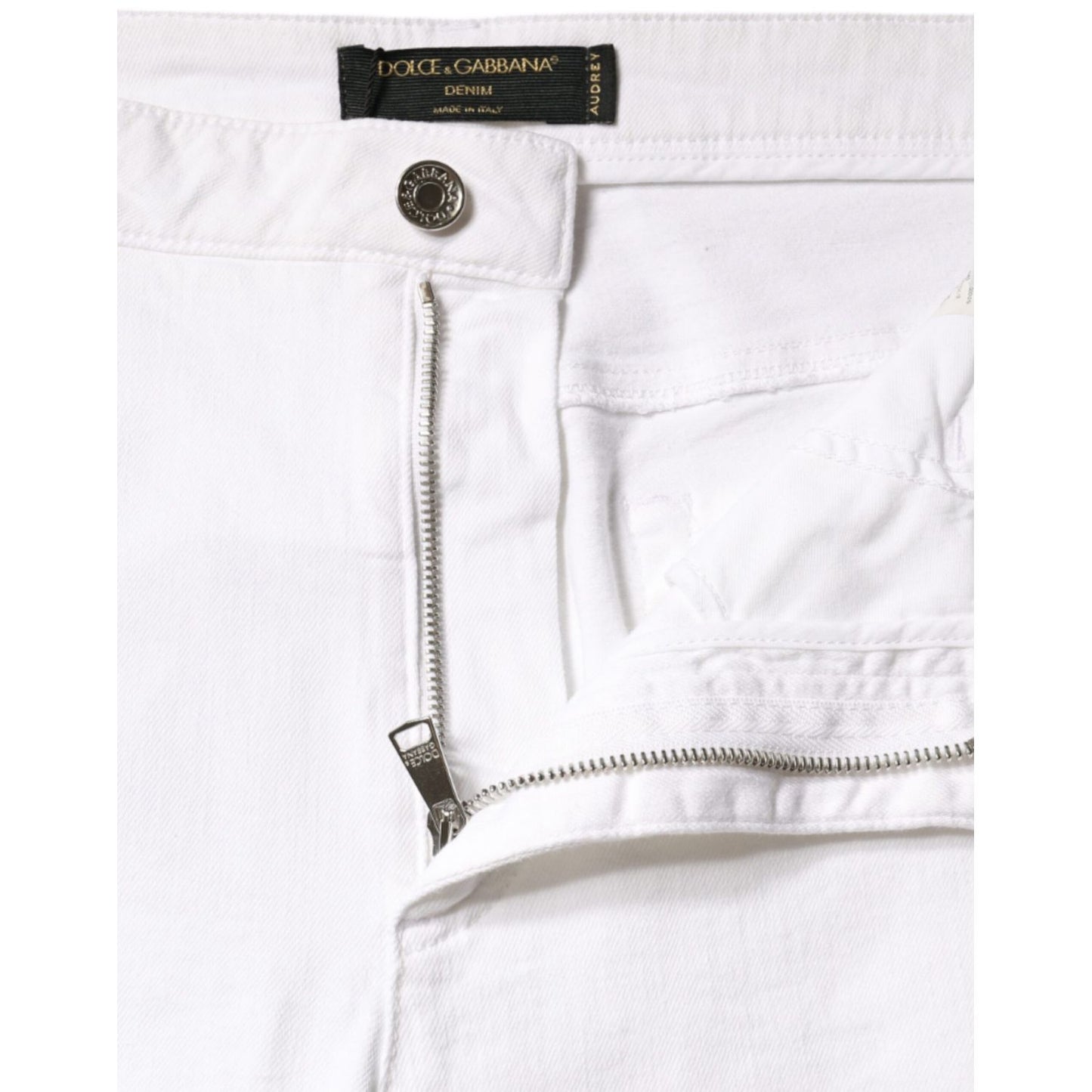 Dolce & Gabbana White Cotton Stretch AUDREY Skinny Jeans