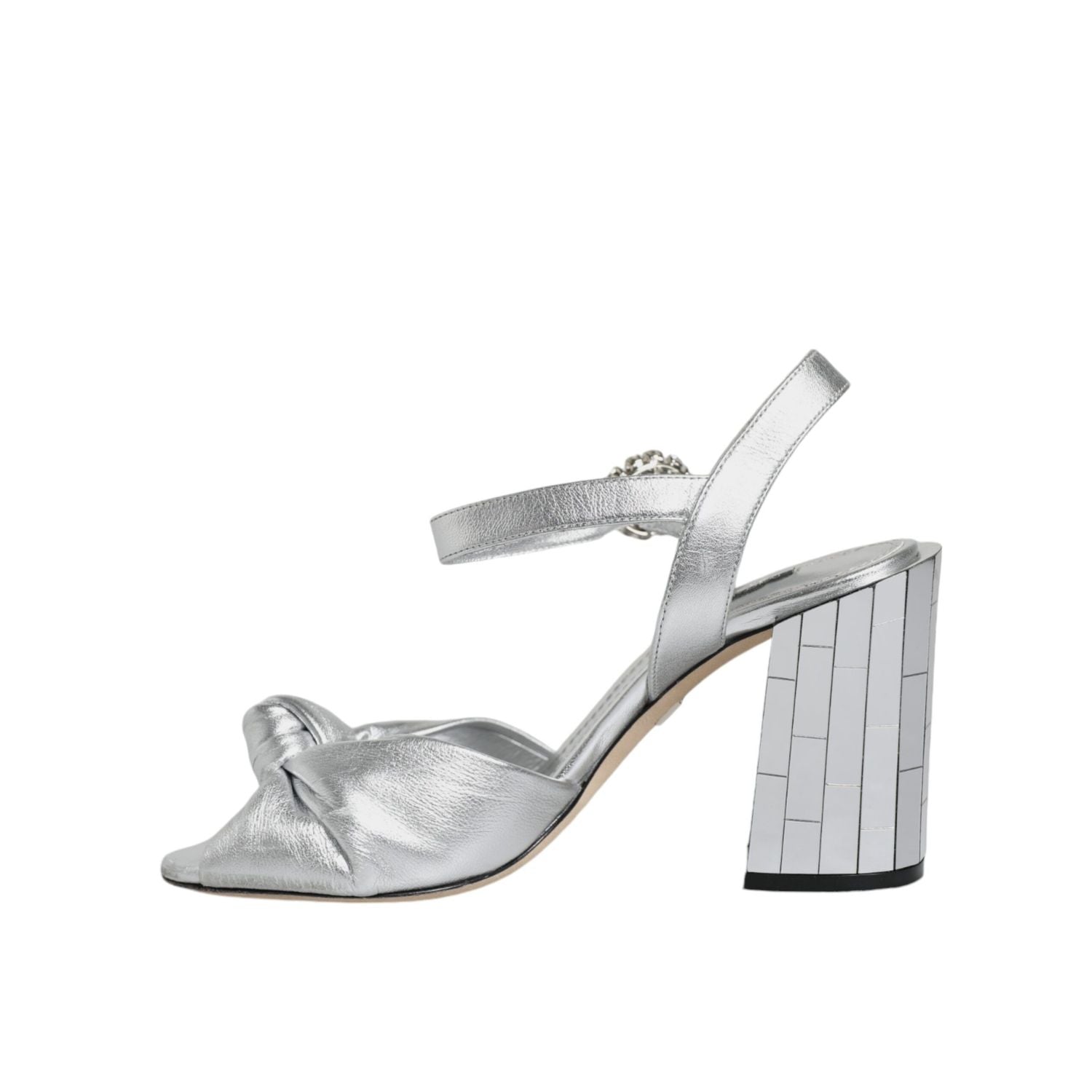 Dolce & Gabbana Silver Mirror Heels KEIRA Sandals Shoes