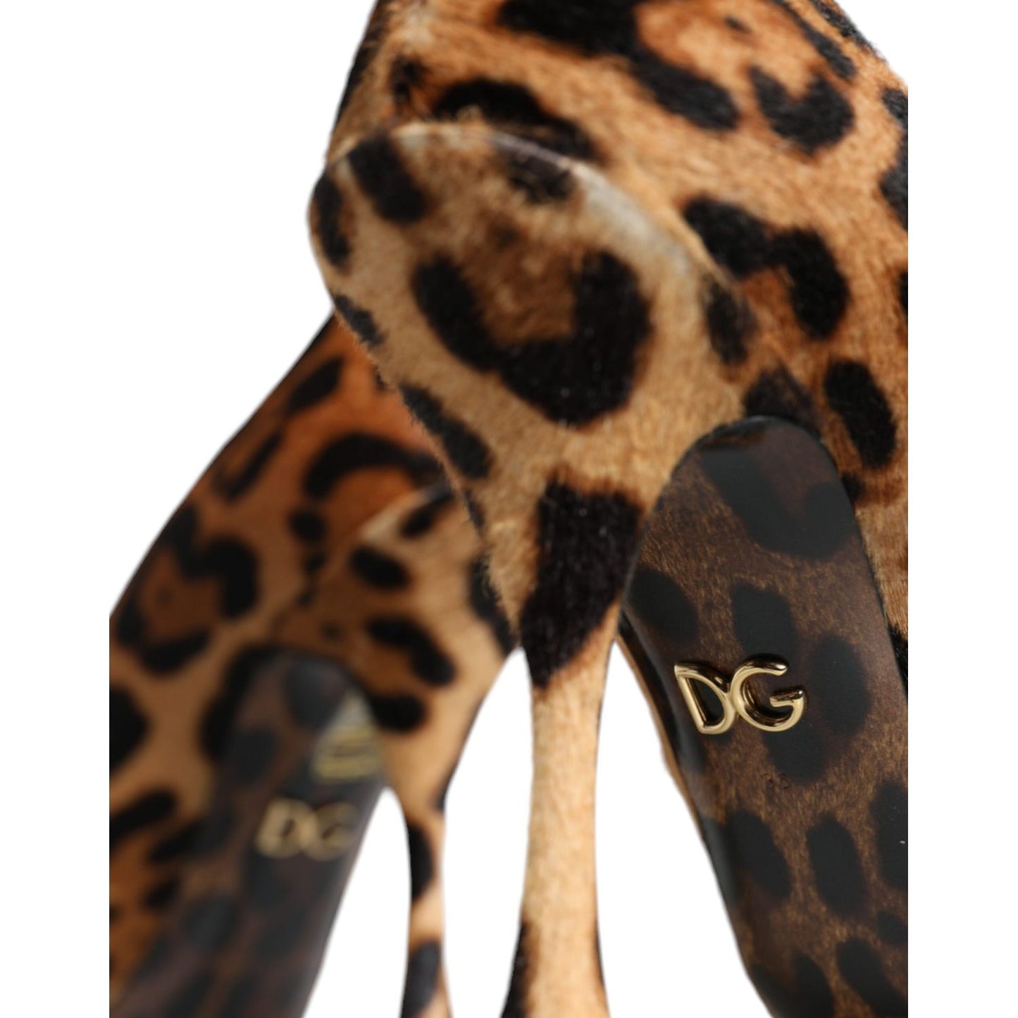 Dolce & Gabbana Brown Leopard Calf Hair Heels Pumps Shoes