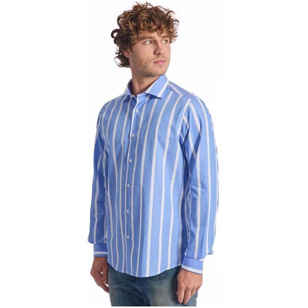 Baldinini Trend Light Blue Cotton Men Shirt