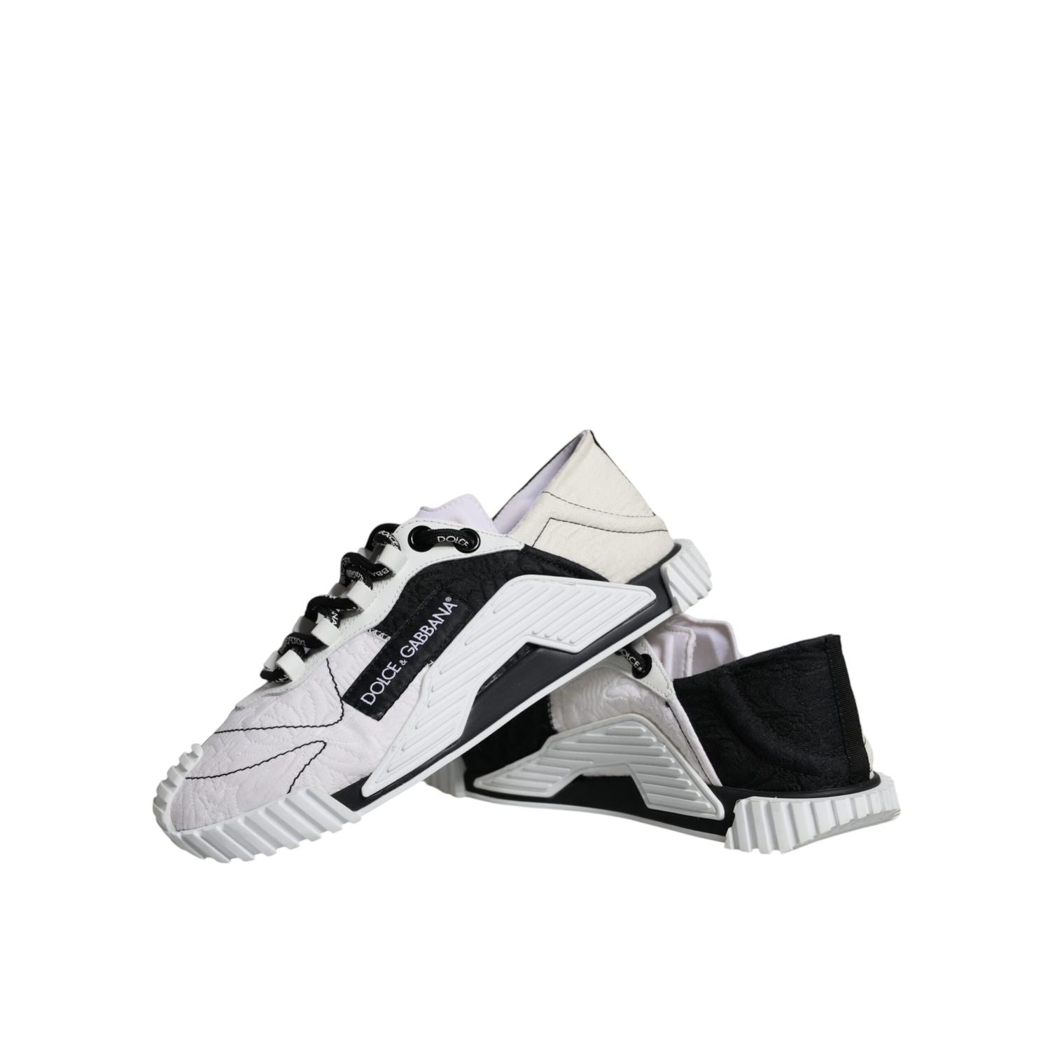 Dolce & Gabbana White Black Low Top NS1 Sneakers Shoes