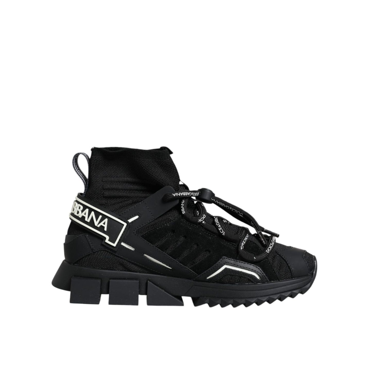 Dolce & Gabbana Black Sorrento Socks Logo Sneakers Shoes