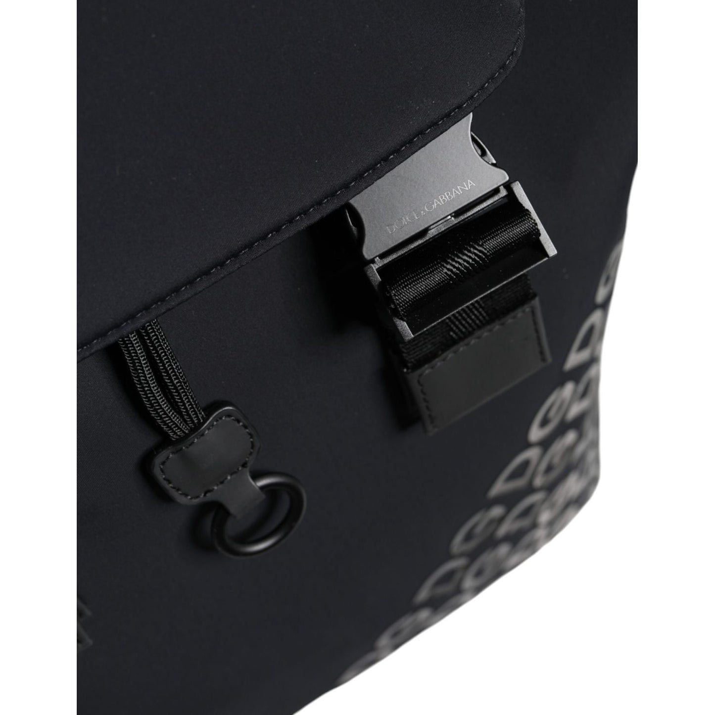 Dolce & Gabbana Black DG Mania Neoprene Travel Back Pack Bag