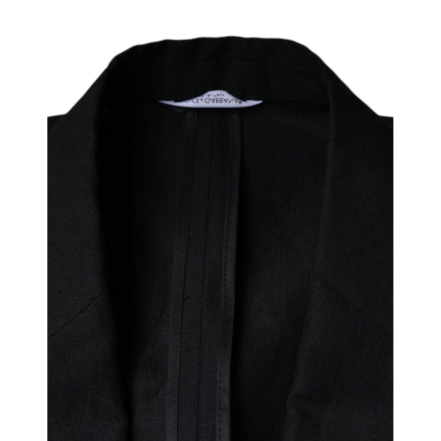 Dolce & Gabbana Black Linen Double Breasted Dress Blazer