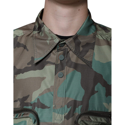 Dolce & Gabbana Multicolor Camouflage Button Down Shirt