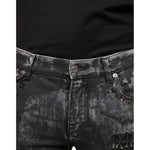 Dolce & Gabbana Black Embellished Cotton Skinny Denim Jeans