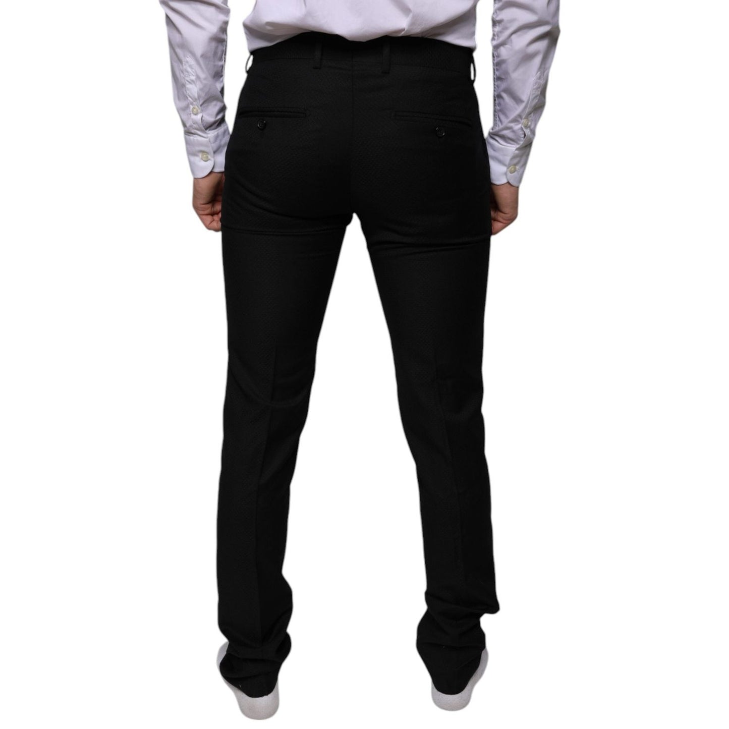 Dolce & Gabbana Black Wool Skinny Dress Formal Pants