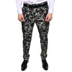 Dolce & Gabbana Black Jacquard Skinny Dress Pants