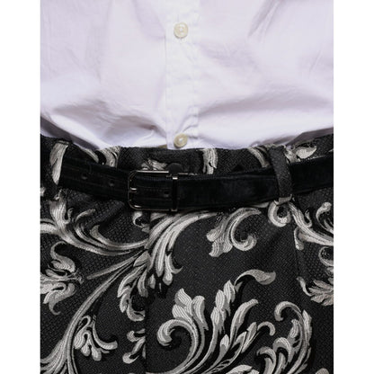 Dolce & Gabbana Black Jacquard Skinny Dress Pants