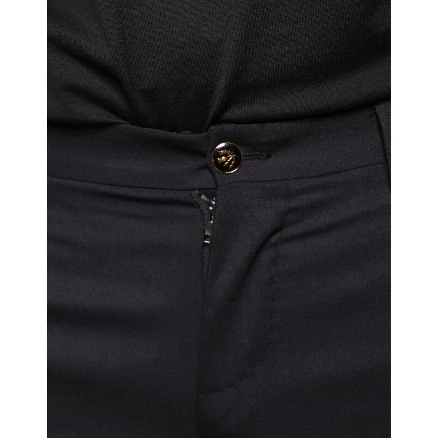 Dolce & Gabbana Black Wool Skinny Men Dress Pants