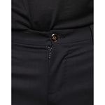 Dolce & Gabbana Black Wool Skinny Men Dress Pants