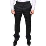 Dolce & Gabbana Black Stripes Skinny Men Dress Pants