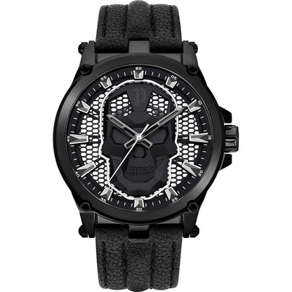 Police Black Leather Dress Watch