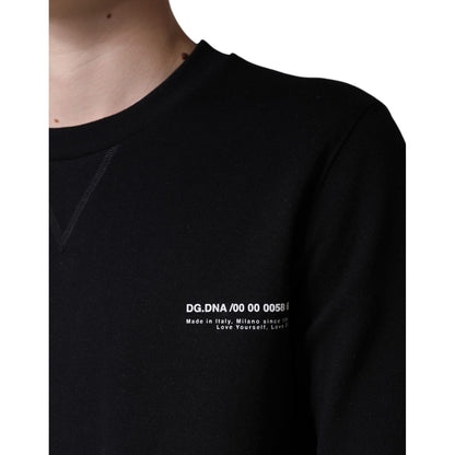 Dolce & Gabbana Black Logo Print CrewNeck Sweatshirt Sweater