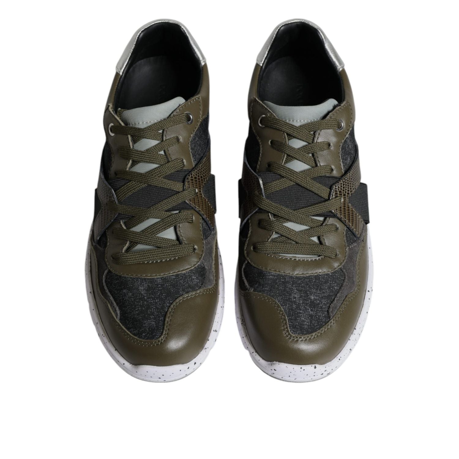 Dolce & Gabbana Multicolor Canvas Leather Low Top Sneaker Shoes