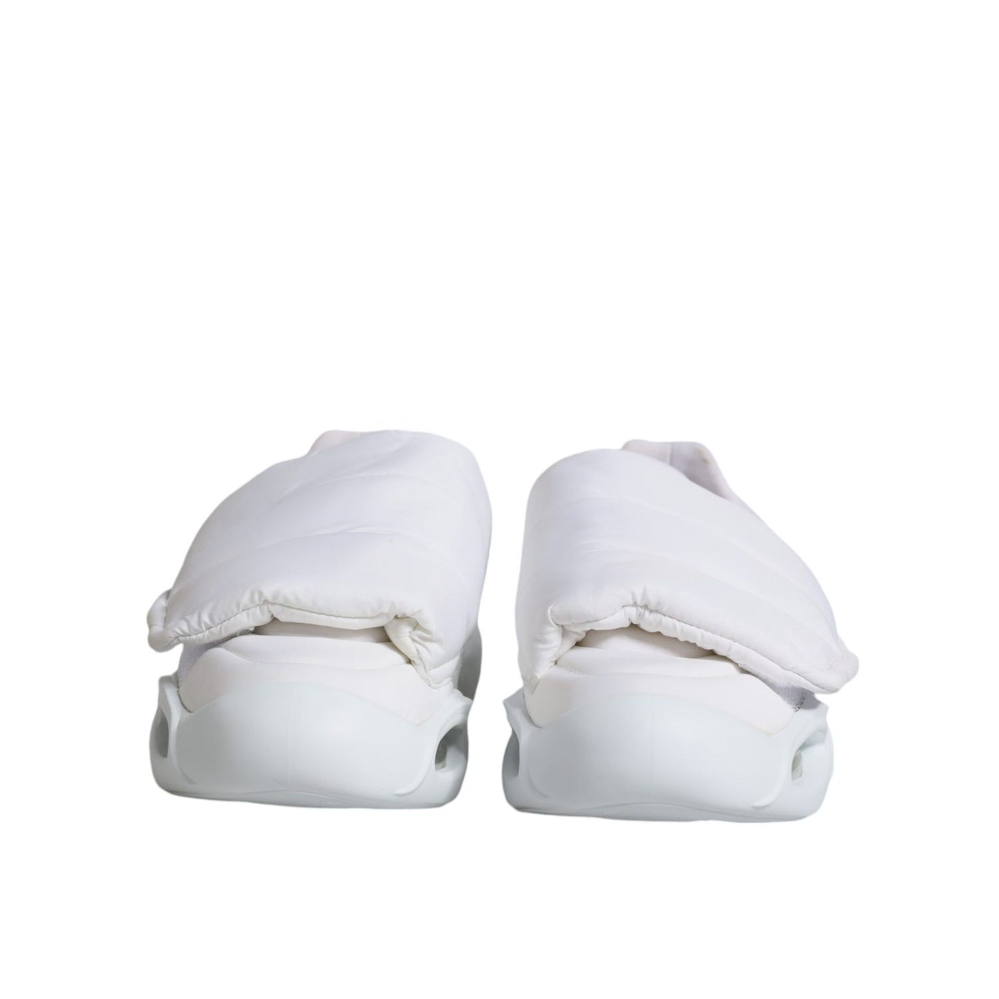 Dolce & Gabbana White Padded Fabric Low Top Sneakers Shoes