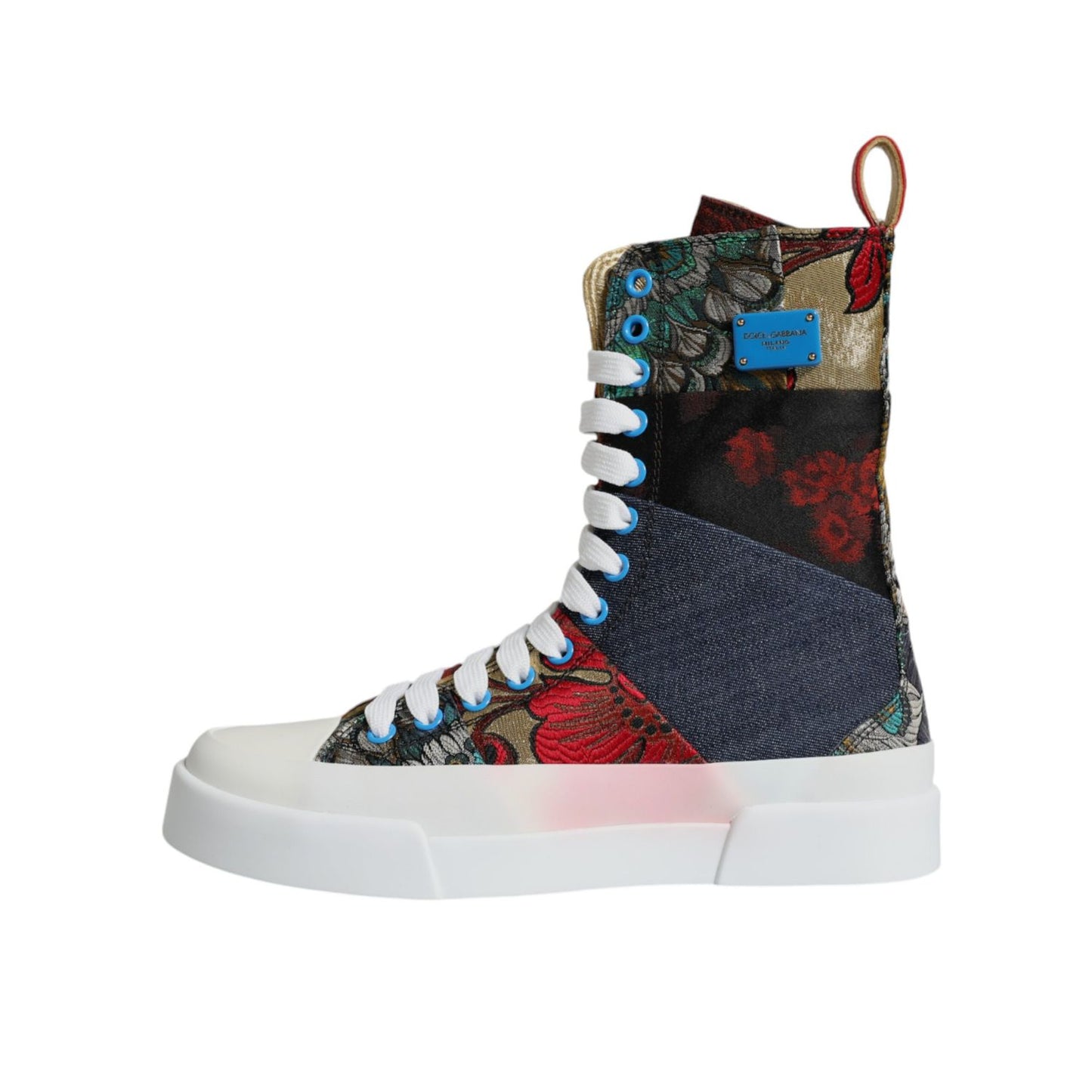Dolce & Gabbana Multicolor Patchwork High Top Sneakers Shoes