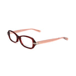 Bottega Veneta Bicolor Plastic Frames in transparent pink and burgundy, women's glasses model BV602JEAE with 51/16/mm dimensions.