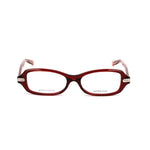 Bottega Veneta Bicolor Plastic Frames in transparent pink burgundy, front view