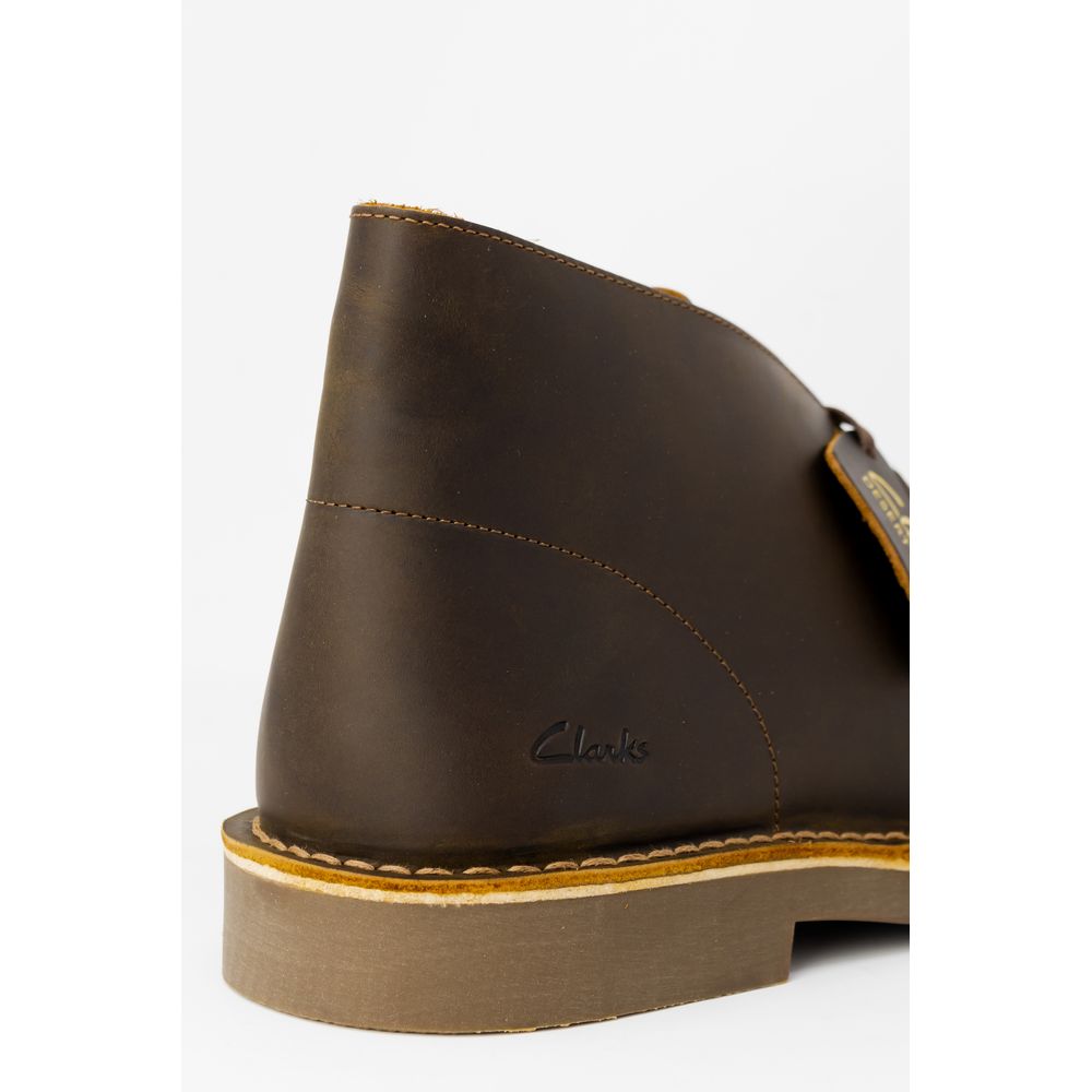Clarks Brown Leather Lace-Up Boots