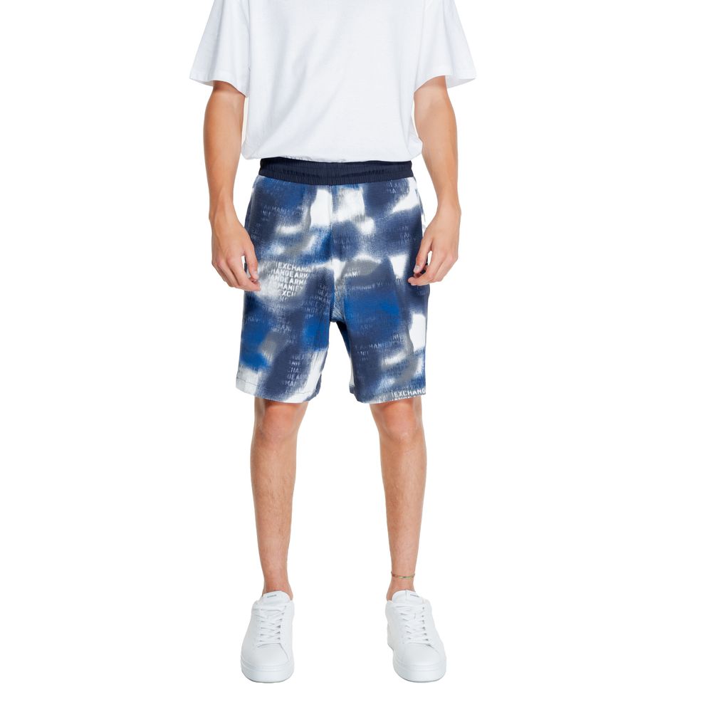 Armani Exchange Blue Cotton Bermuda Shorts