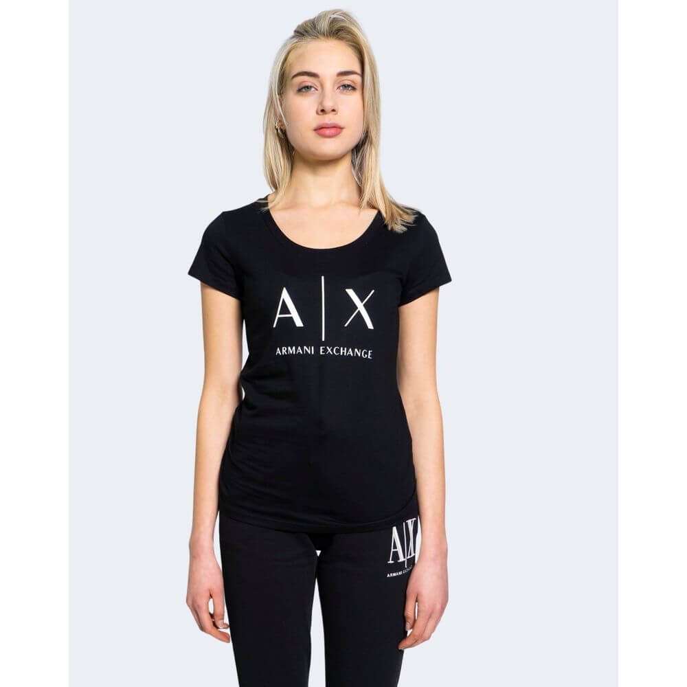 Armani Exchange Black Cotton T-Shirt
