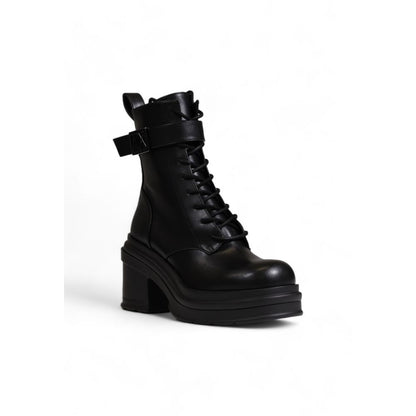Armani Exchange Black Polyester Lace-Up Boots