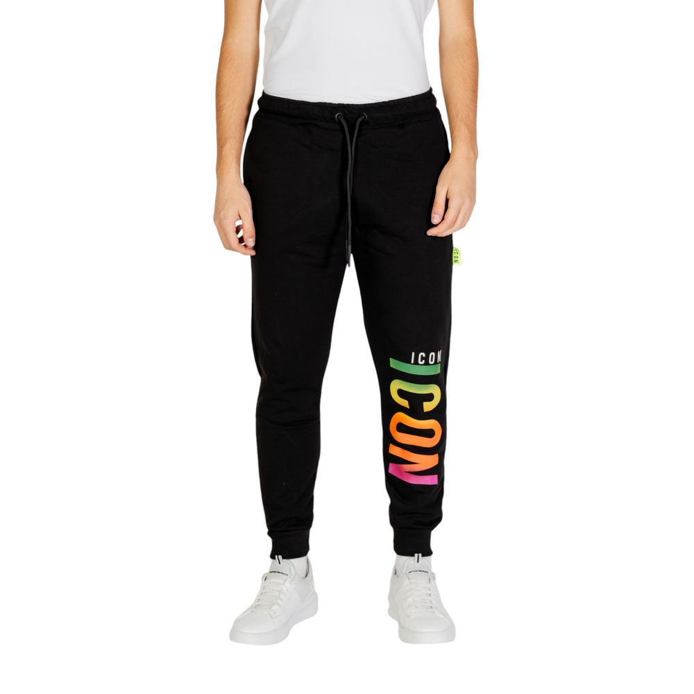 Icon Black Cotton Joggers (Workout Pants)